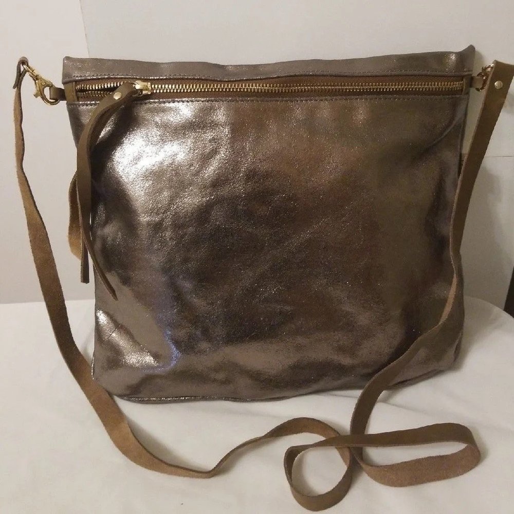 Head Regal Bronze Metallic Leather Convertible Bag/purse